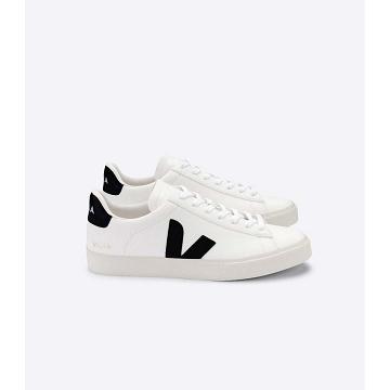 Veja CAMPO CHROMEFREE Women's Low Tops Sneakers White/Black | NZ 592LIS